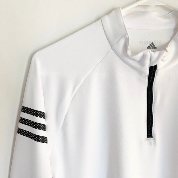 NWOT Adidas Club Mid-layer 1/4 Zip Long Sleeve Women - White, Black size M - Picture 4 of 11